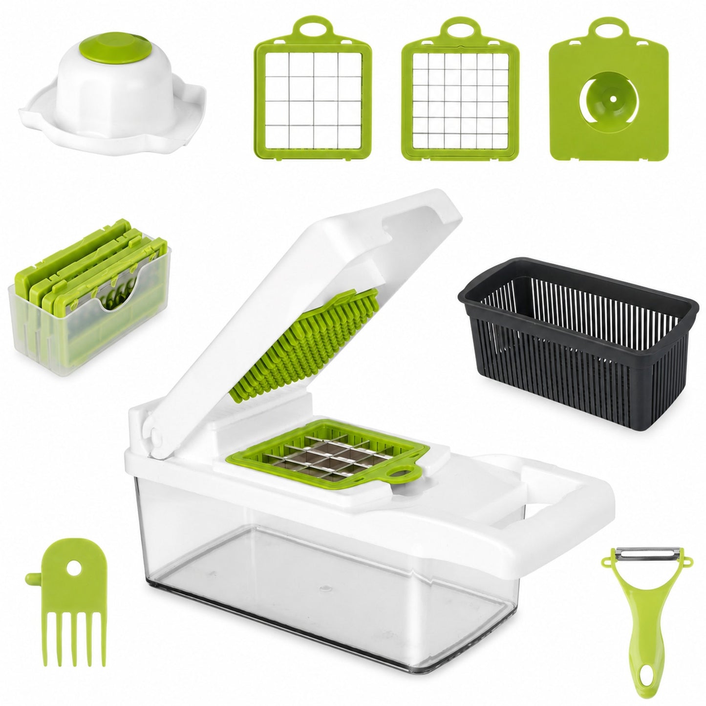 Prime Essentials 12-in-1 Vegetable Chopper with Container Fast Meal Prep