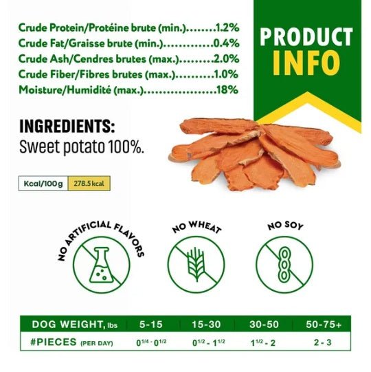 Sweet Potato Chips Treats For Dogs 10.6 Oz 300 G - Prime Essentials