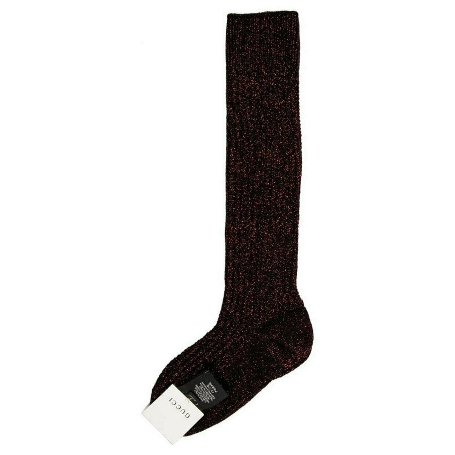 Gucci Wool Crew Socks Metallic M9 Red Black Luxury Comfort