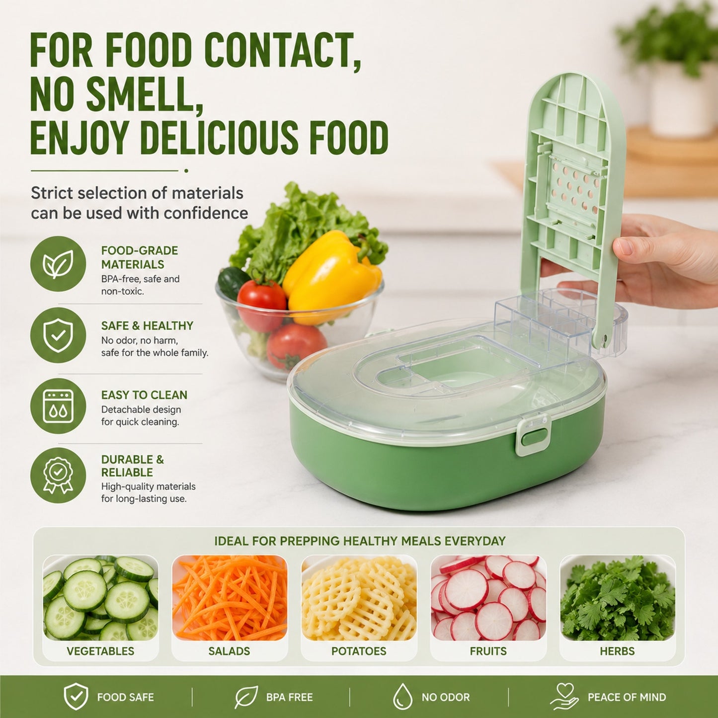 Prime Essentials Oval Vegetable Chopper Manual Food Dicer Fast Meal Prep