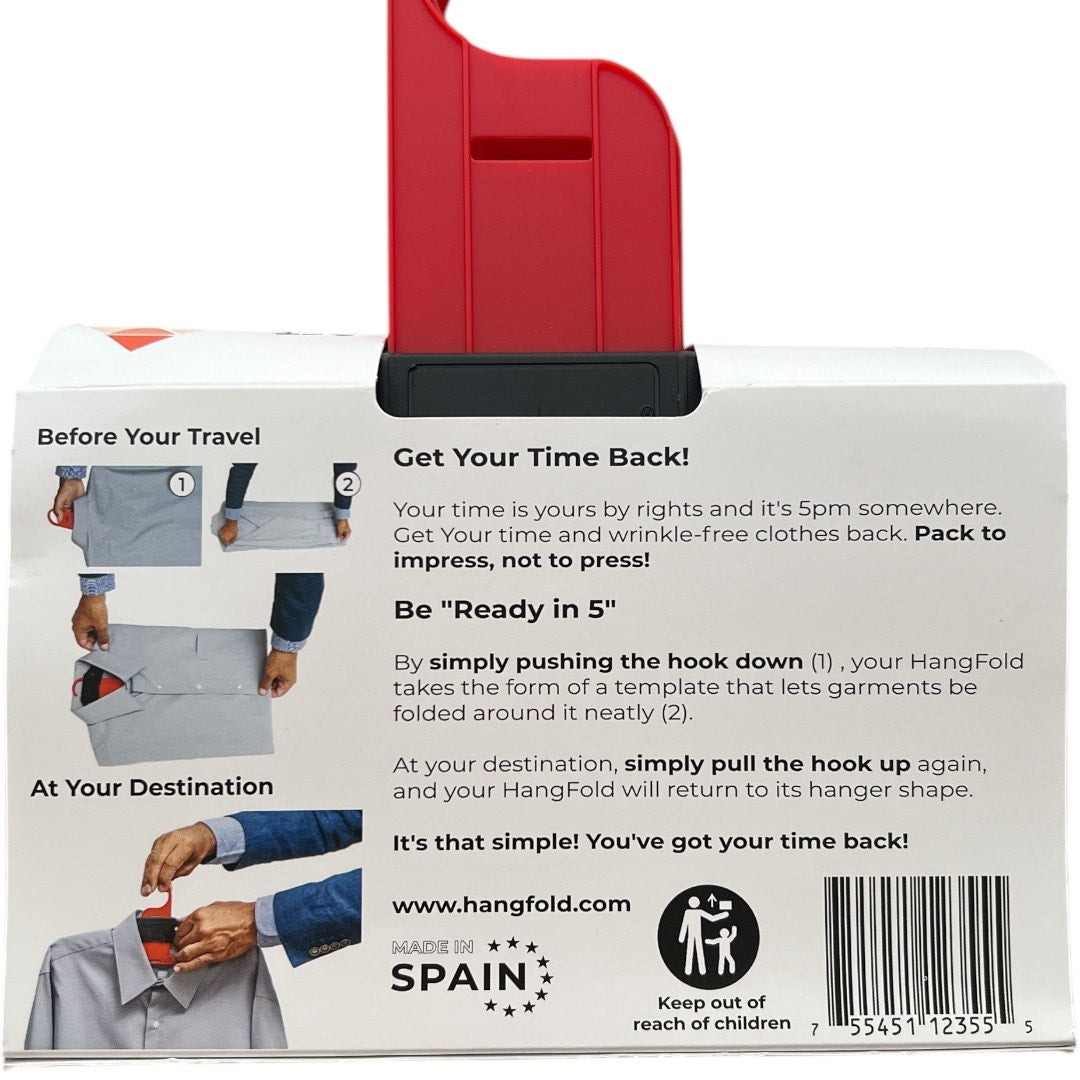 Hangfold Travel Hangers Foldable 18-Pack Red Space Saving