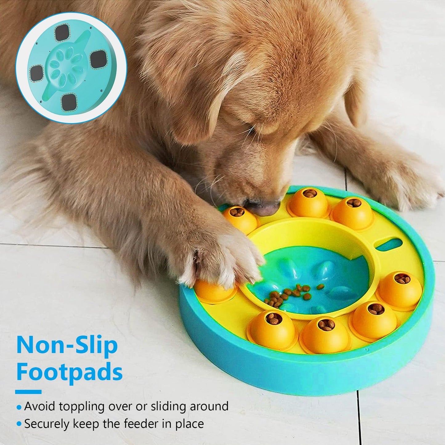 1Pc Dog Puzzle Food Feeder Slow Feeding Bowl Interactive Toy Dog Treat Dispensing Toy For IQ Training Mental Enrichment For Small Medium Large Dog Cat - Prime Essentials