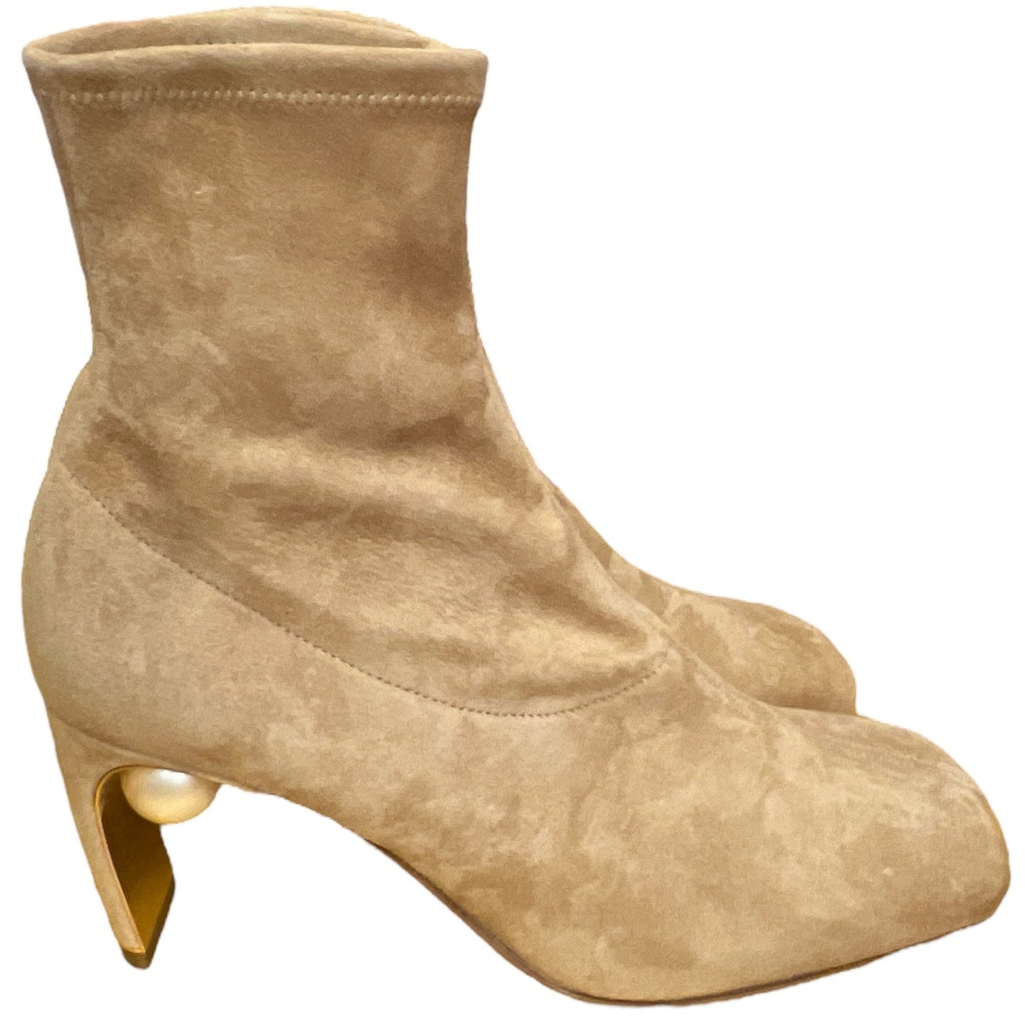 Luxury Ankle Boots for Women - Nicholas Kirkwood's Maeva Brown Stretch Suede - Prime Essentials
