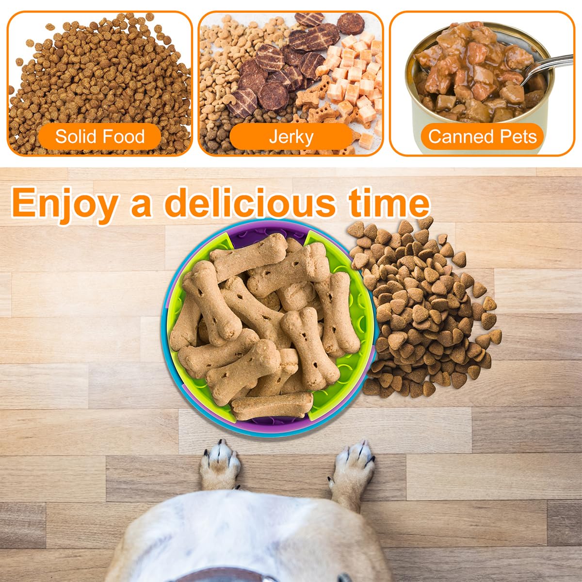 3-in-1 Pet Slow Feeder Bowl with Lick Mat - Prime Essentials