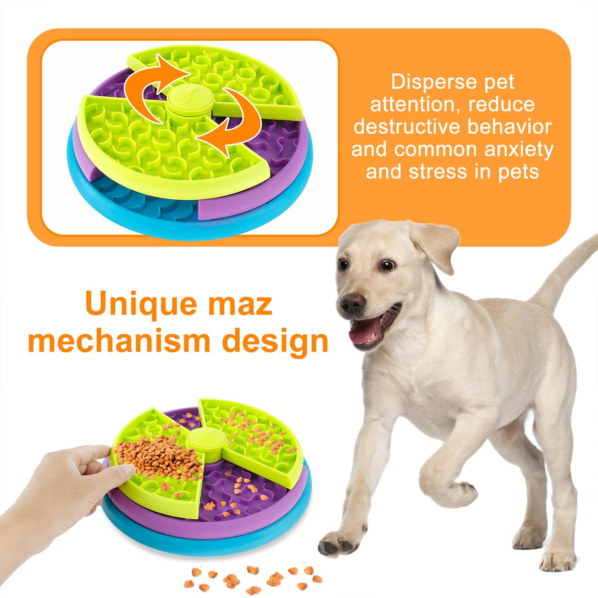 3-in-1 Pet Slow Feeder Bowl with Lick Mat - Prime Essentials