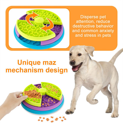 3-in-1 Pet Slow Feeder Bowl with Lick Mat - Prime Essentials