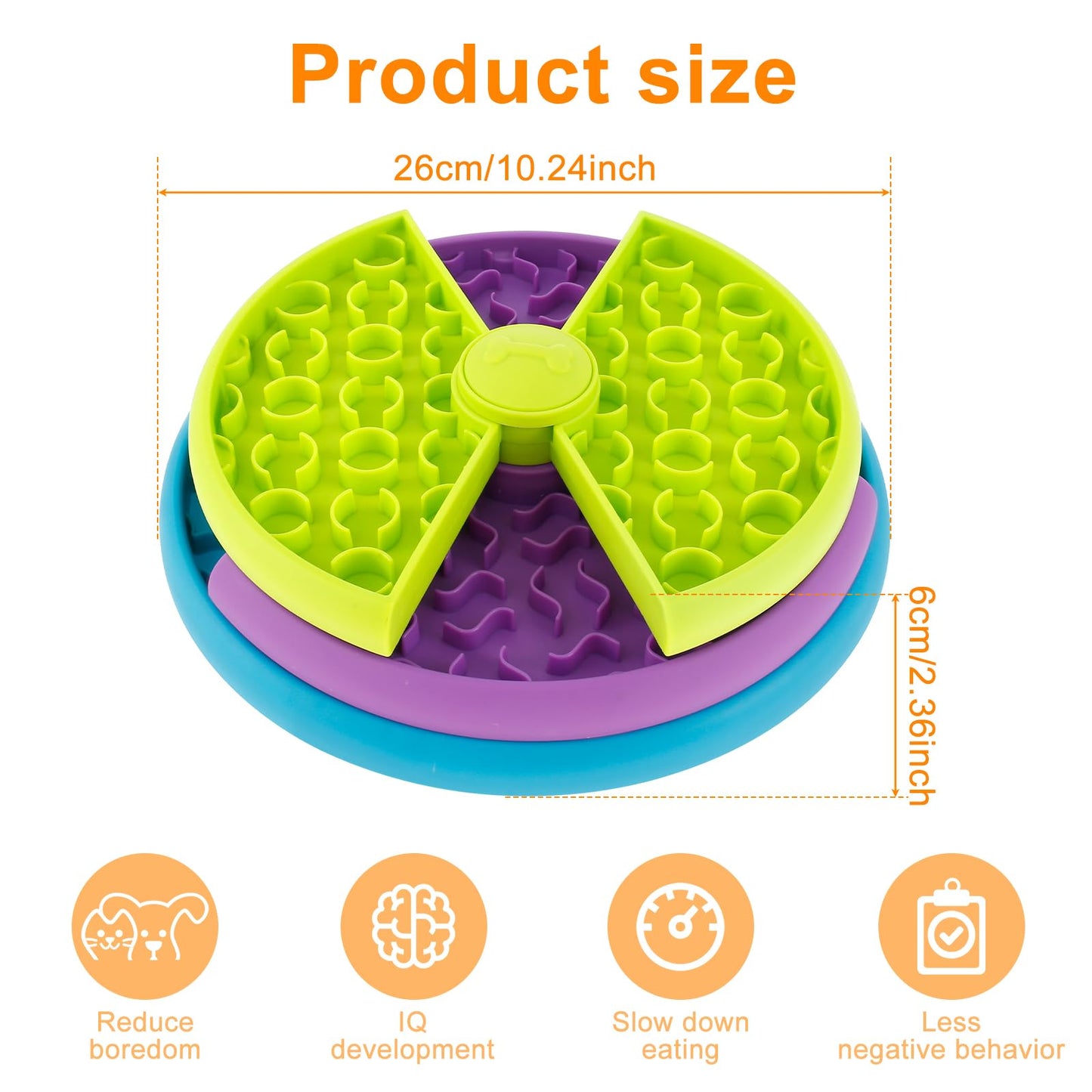 3-in-1 Pet Slow Feeder Bowl with Lick Mat - Prime Essentials