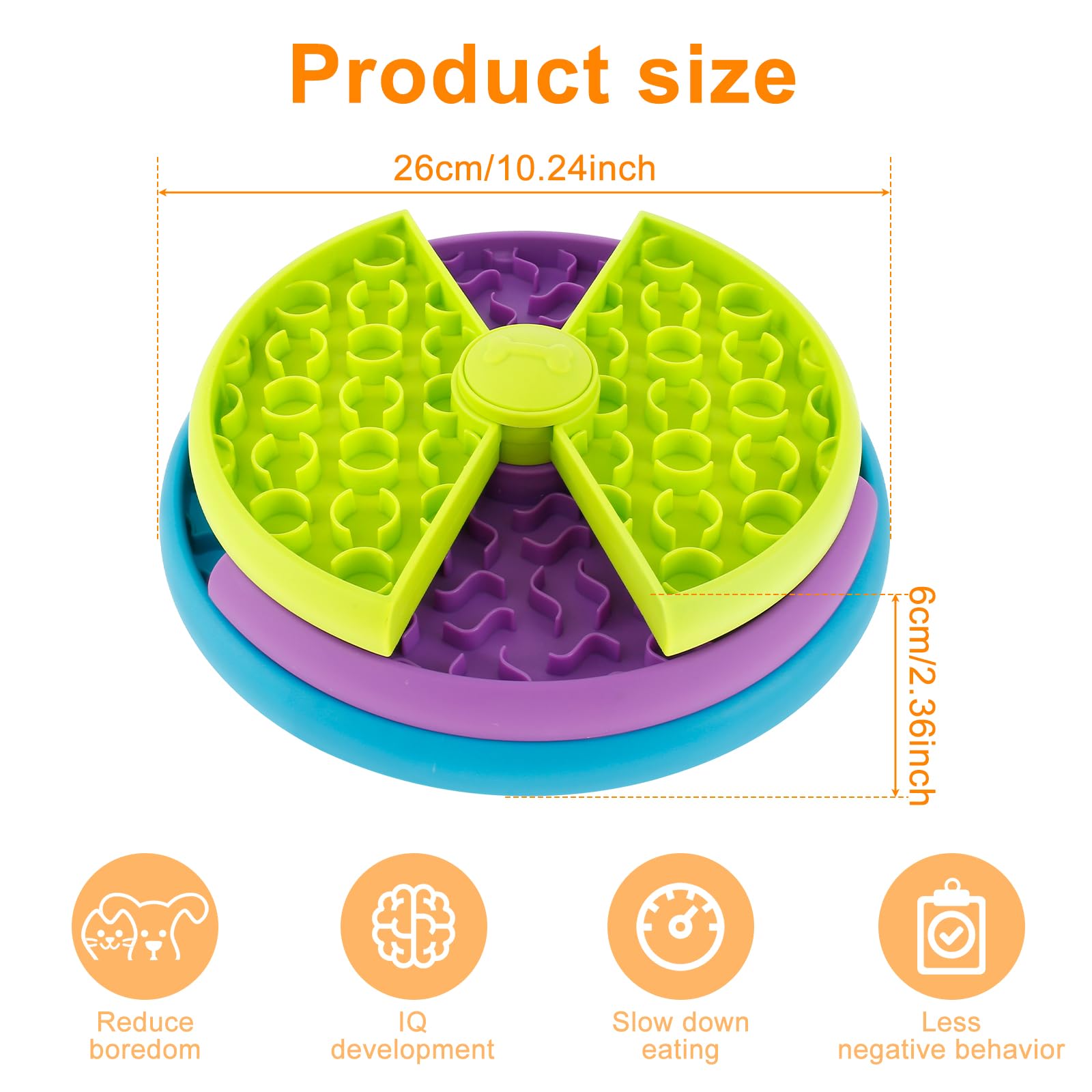 3-in-1 Pet Slow Feeder Bowl with Lick Mat - Prime Essentials