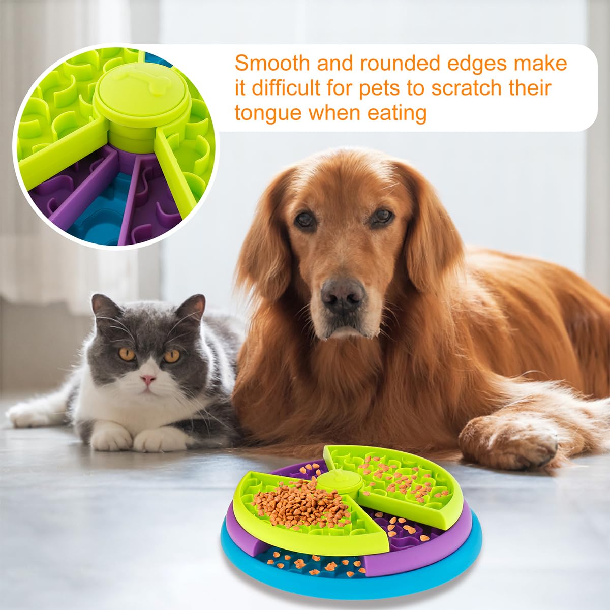 3-in-1 Pet Slow Feeder Bowl with Lick Mat - Prime Essentials
