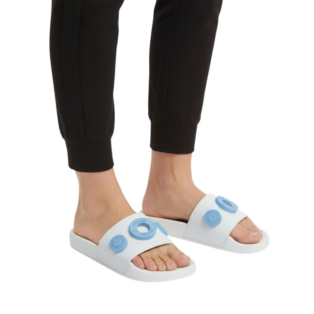 Burberry Furley Slide Sandals Logo Blue IT35 Comfort