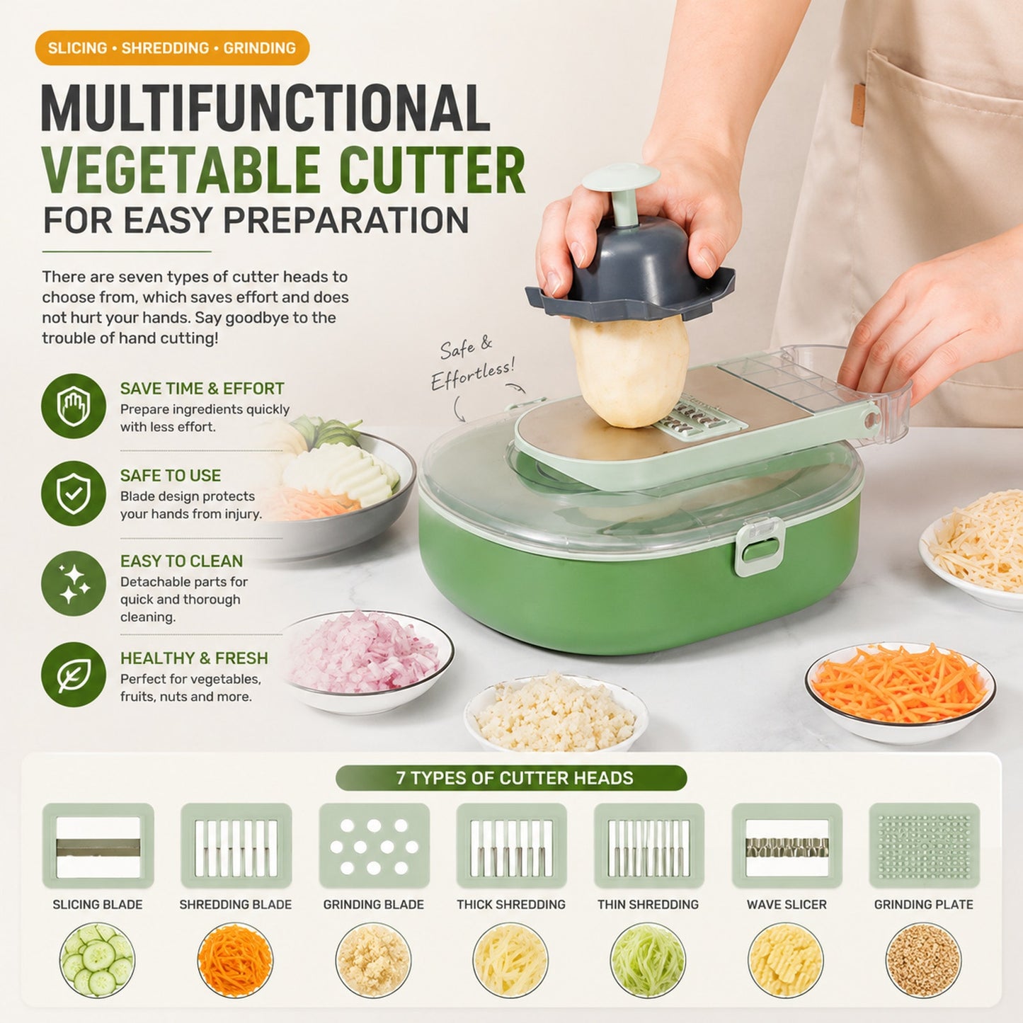 Prime Essentials Oval Vegetable Chopper Manual Food Dicer Fast Meal Prep