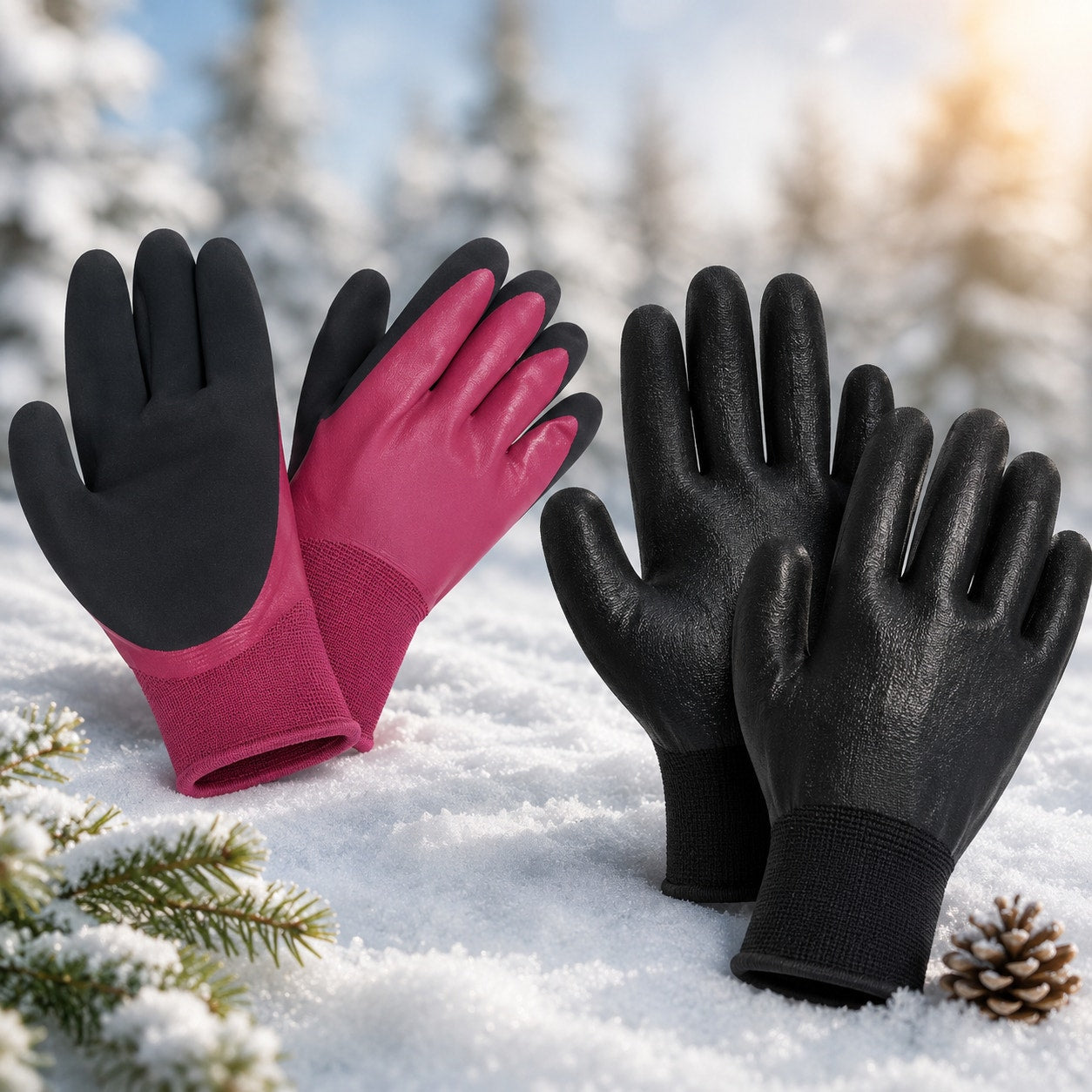 EZTools Winter Work Gloves Touchscreen 2-Pack Warm Grip