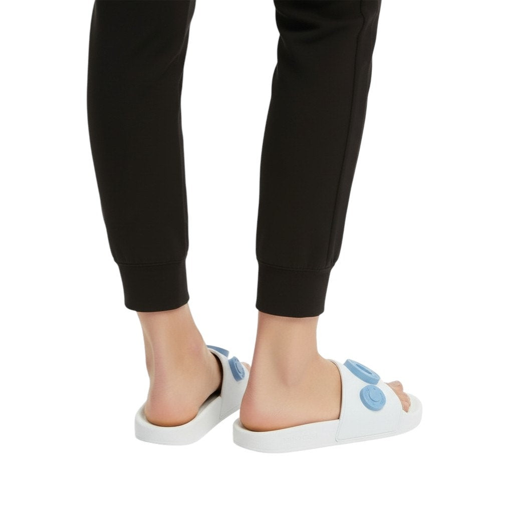 Burberry Furley Slide Sandals Logo Blue IT35 Comfort