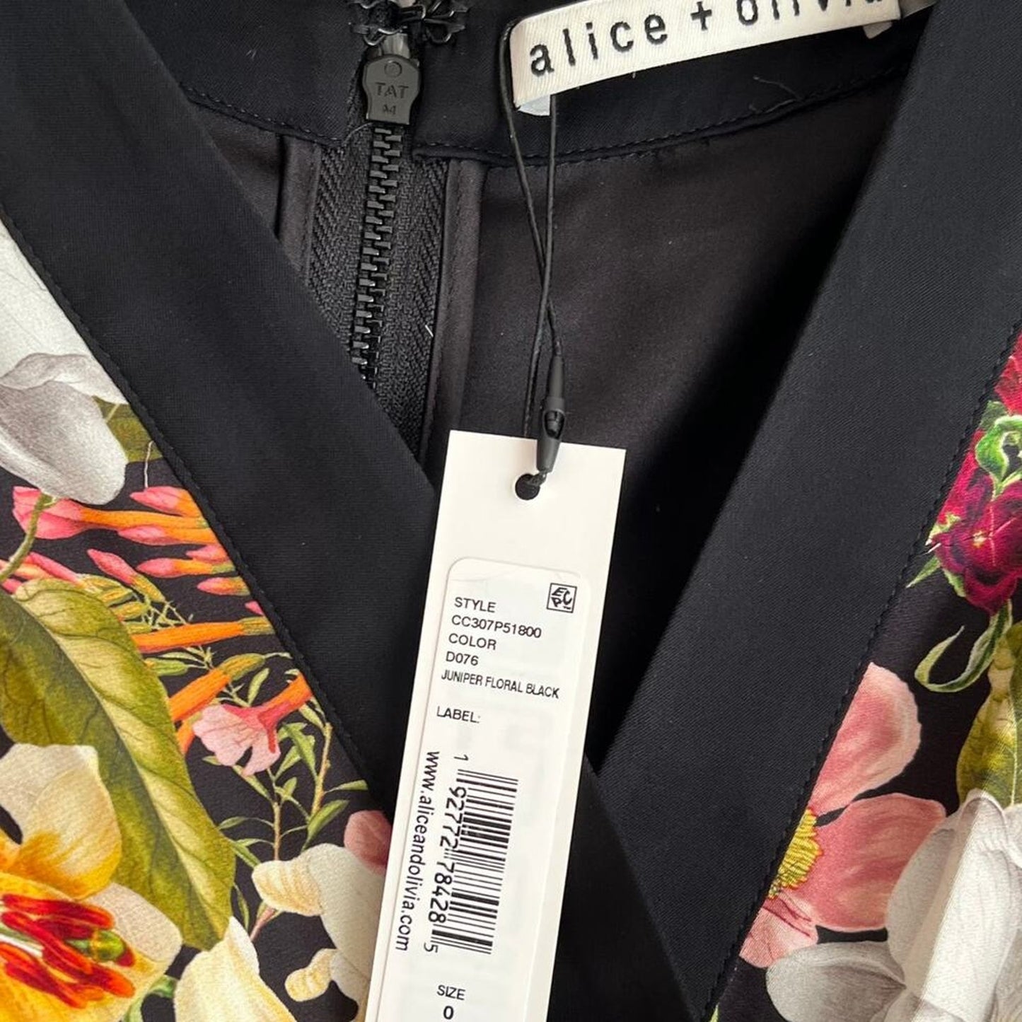 Alice + Olivia Satin Jumpsuit Floral US 0 Elegant Style