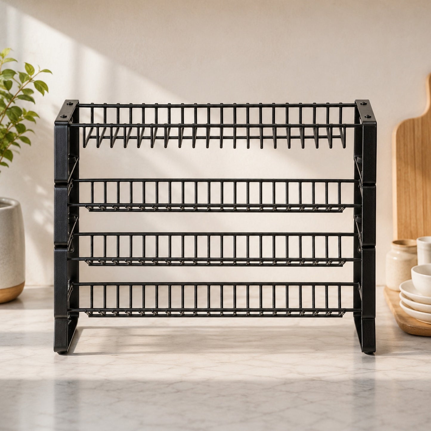 Prime Essentials Spice Rack Organizer 18x11 Metal Space-Saving Kitchen Storage