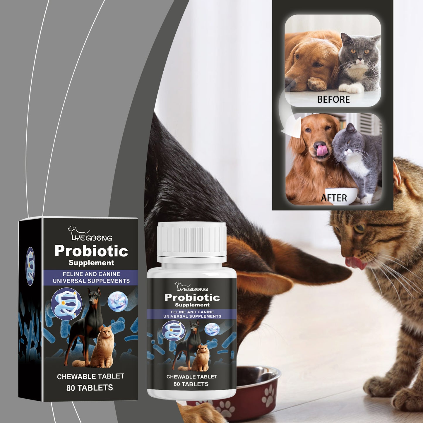 Probiotic Nutrition Tablets for Dogs & Cats - product view 3