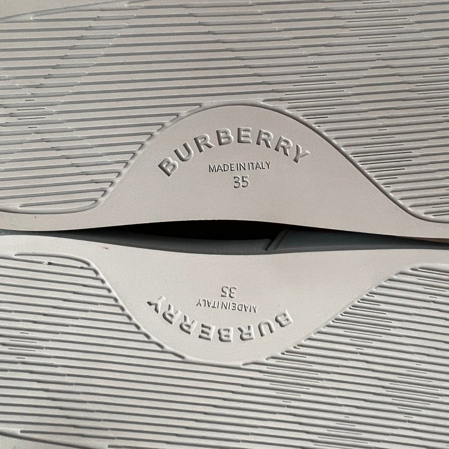 Burberry Furley Slide Sandals Logo Blue IT35 Comfort