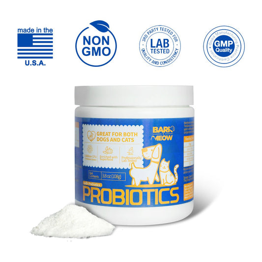 Bark & Meow Probiotics for Dogs & Cats - 7 Strains - Prime Essentials
