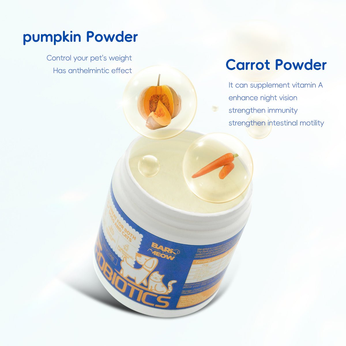 Bark & Meow Probiotics for Dogs & Cats - 7 Strains - Prime Essentials