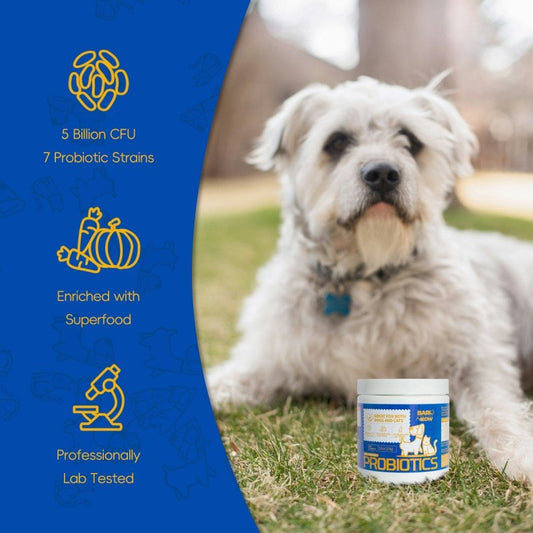 Bark & Meow Probiotics for Dogs & Cats - 7 Strains - Prime Essentials