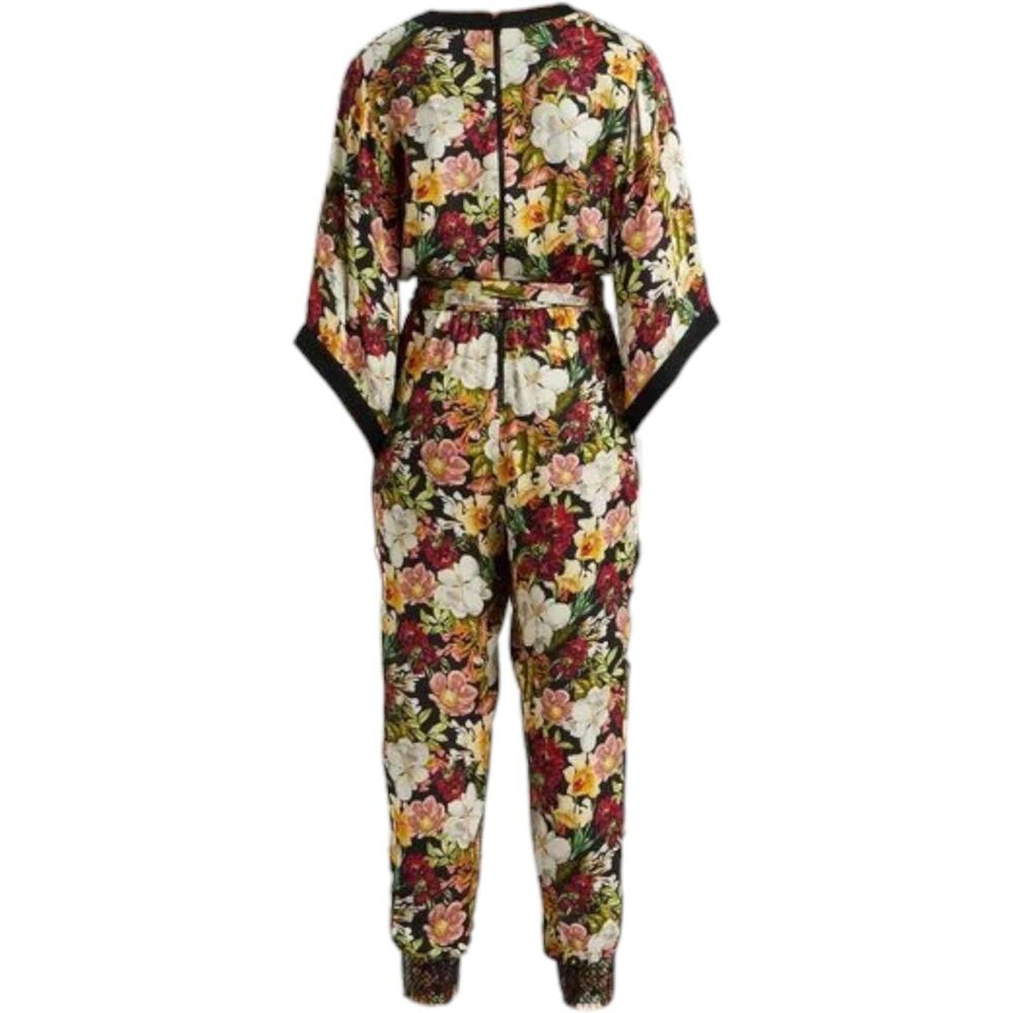 Alice + Olivia Satin Jumpsuit Floral US 0 Elegant Style