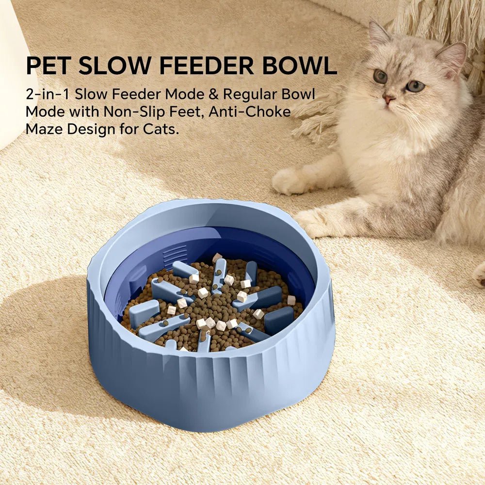 Blue Dual-purpose Slow Food Bowl, Fast&slow Food Can Be Freely Switched To Adapt To Different Pet Eating Habits, Cross-border Hot Selling Pet Supplies - Prime Essentials