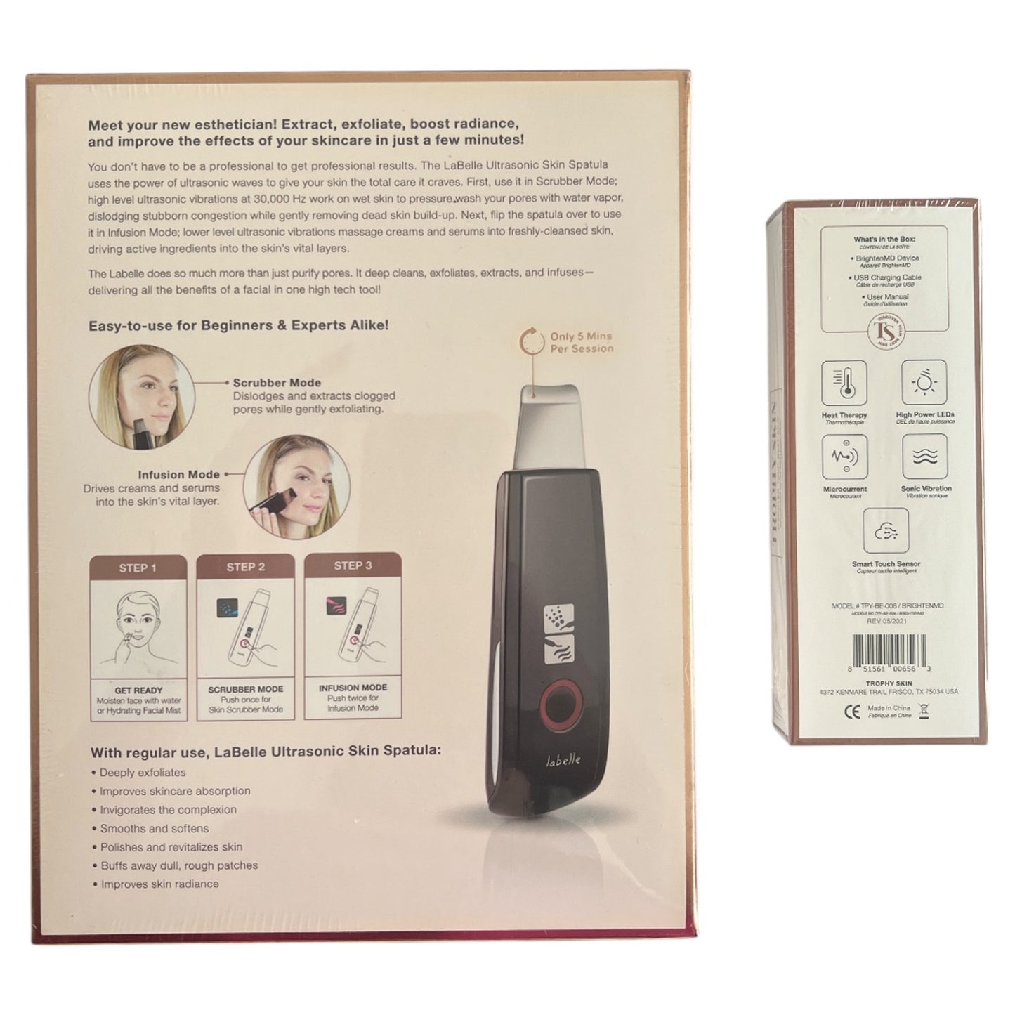 Trophy Skin LED Therapy Skin Spatula 4-in-1 Deep Cleansing