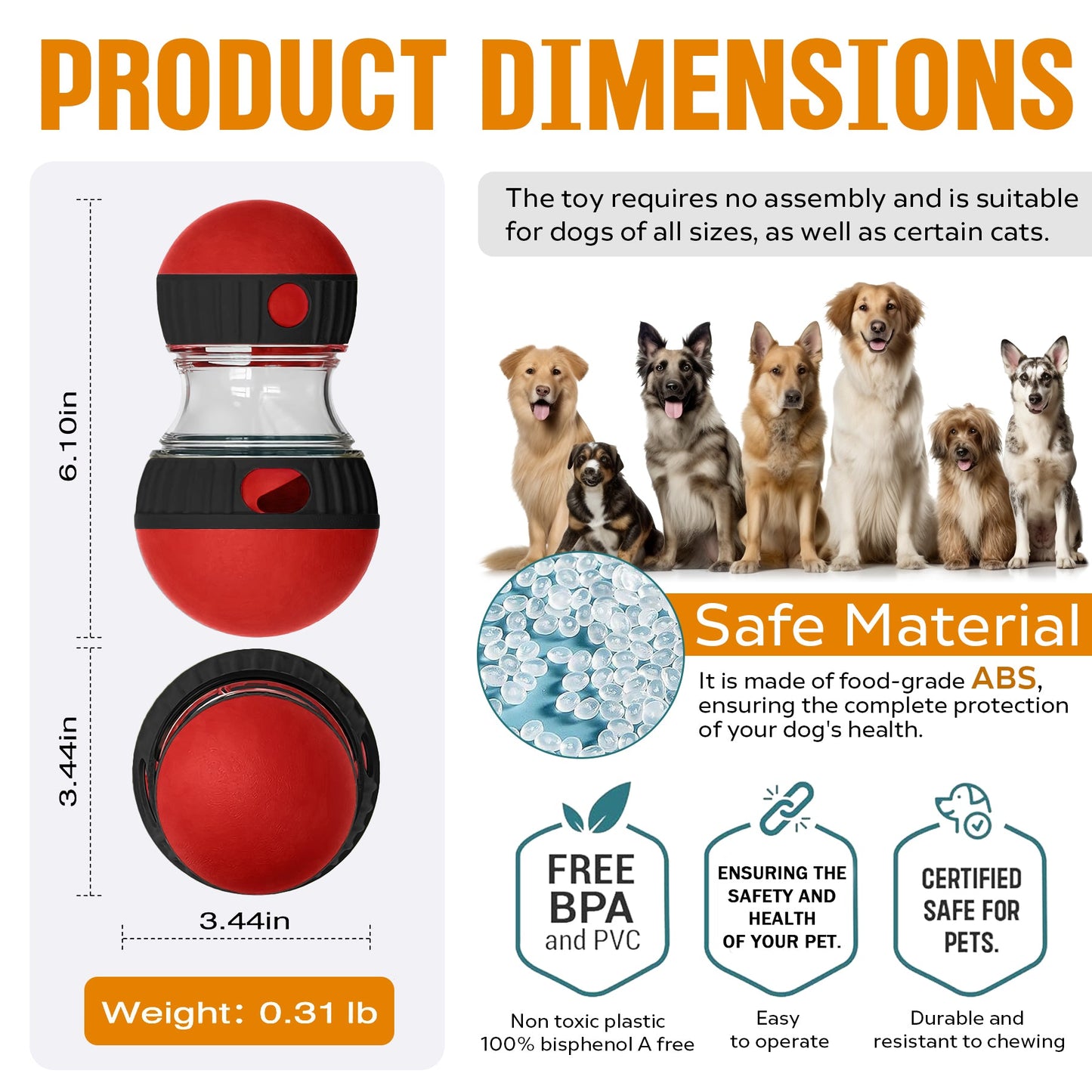 Dog Puzzle Treat Ball - Adjustable Slow Feeder Toy - Prime Essentials