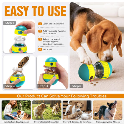 Dog Puzzle Treat Ball - Adjustable Slow Feeder Toy - Prime Essentials