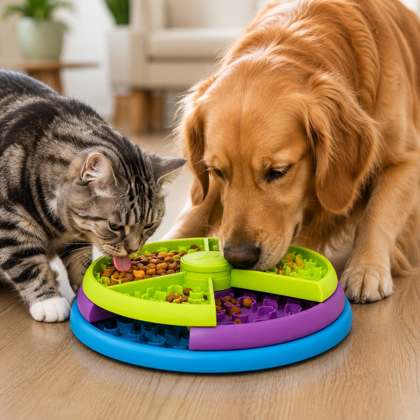 Prime Essentials 3-in-1 Slow Feeder Pet Bowl Interactive Puzzle Anti-Choking
