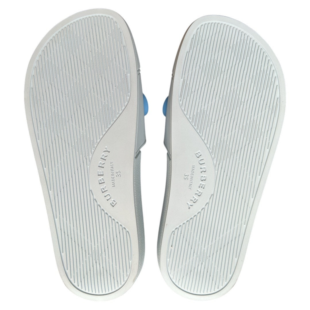 Burberry Furley Slide Sandals Logo Blue IT35 Comfort