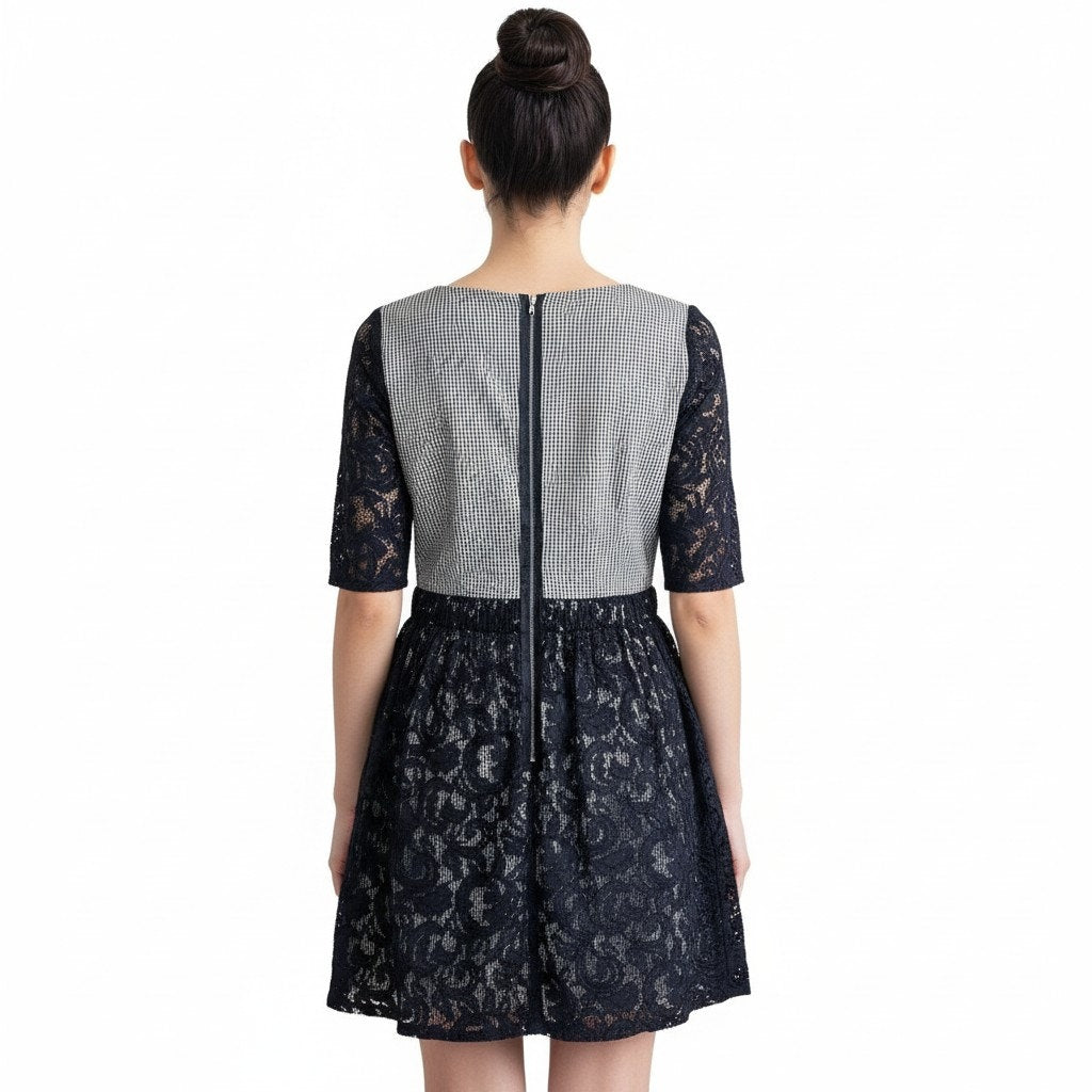 Elevate Your Style with the Carven Blue Lace Mini Dress - Timeless Elegance Redefined - Prime Essentials