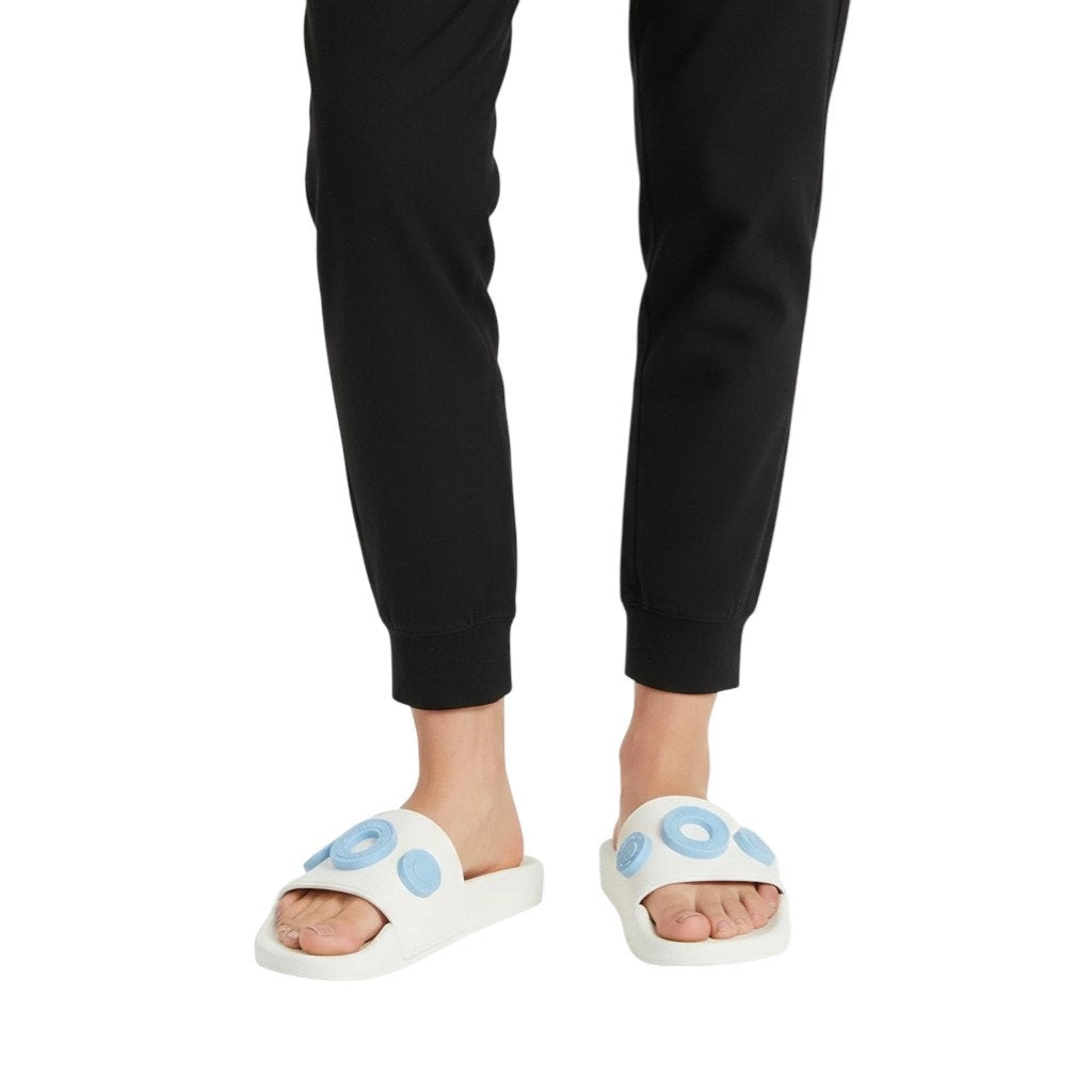 Burberry Furley Slide Sandals Logo Blue IT35 Comfort