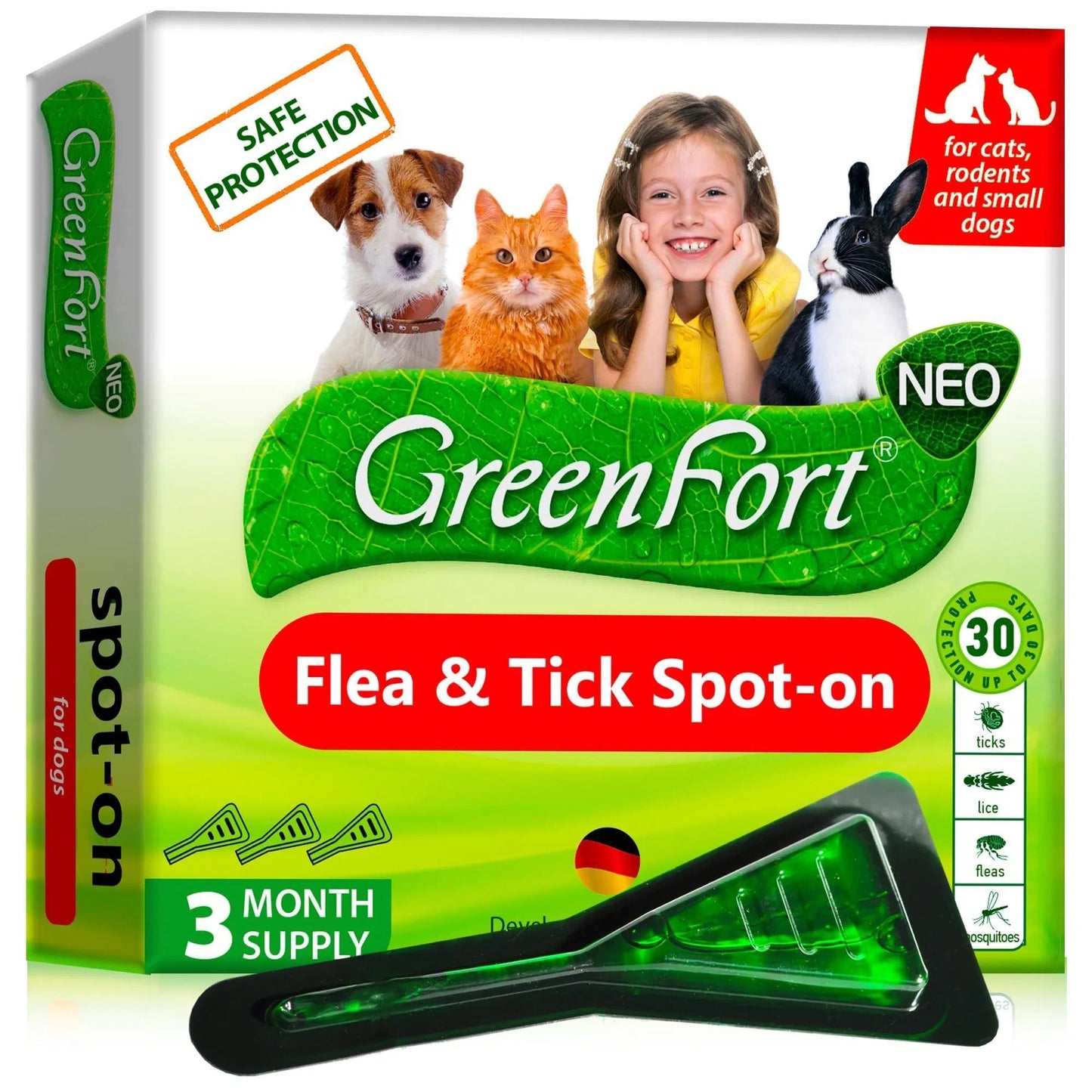 Flea And Tick Prevention For Dogs Cats Rabbits Natural Flea Treatment Home Pest Control Topical Flea Mosquito Repellent For Puppy Kitten 3 Drops For Small And Large Pet - Prime Essentials