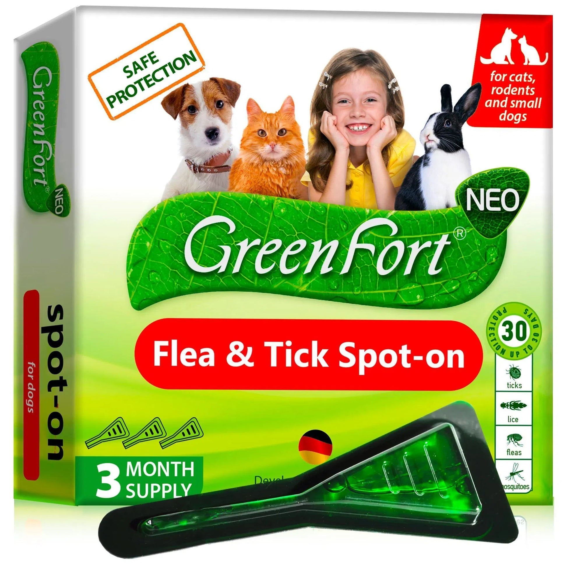 Flea And Tick Prevention For Dogs Cats Rabbits Natural Flea Treatment Home Pest Control Topical Flea Mosquito Repellent For Puppy Kitten 3 Drops For Small And Large Pet - Prime Essentials