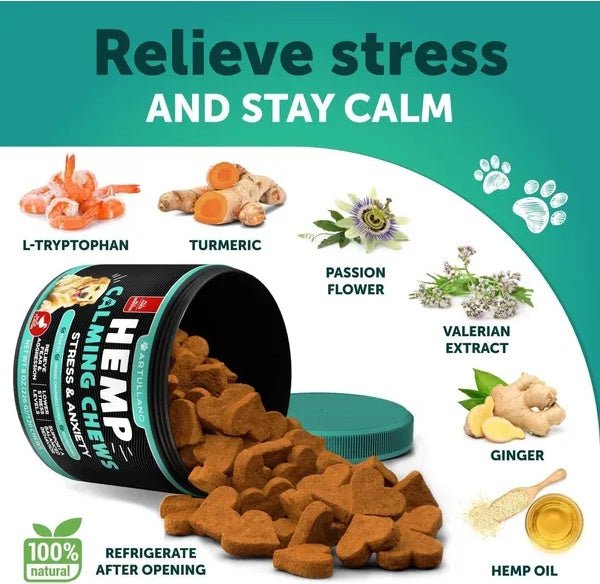 Hemp Calming Chews for Dogs - Anxiety Relief Treats - Prime Essentials