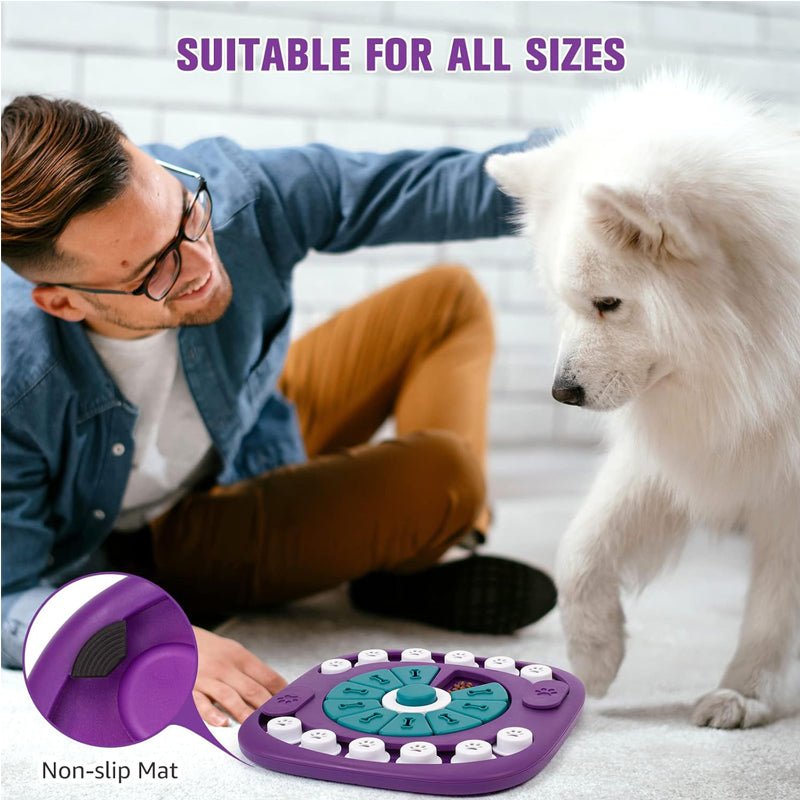 Interactive Dog Treat Puzzle Toy - Purple - Prime Essentials