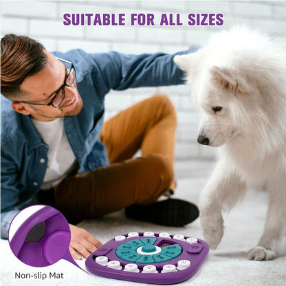 Interactive Dog Treat Puzzle Toy - Purple - Prime Essentials