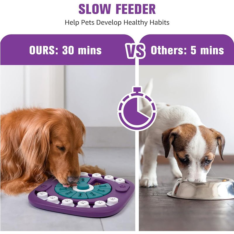 Interactive Dog Treat Puzzle Toy - Purple - Prime Essentials