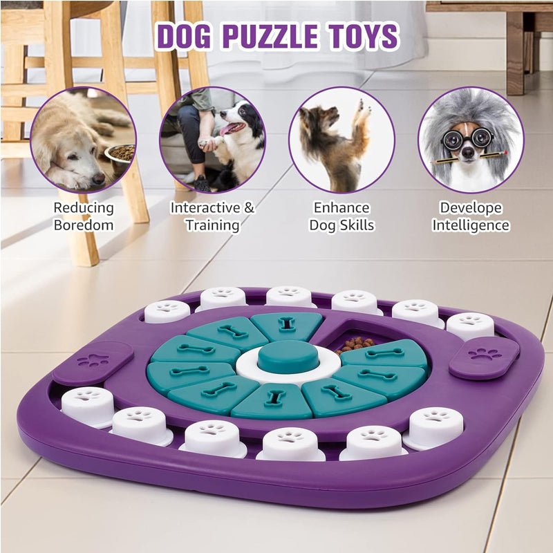 Interactive Dog Treat Puzzle Toy - Purple - Prime Essentials