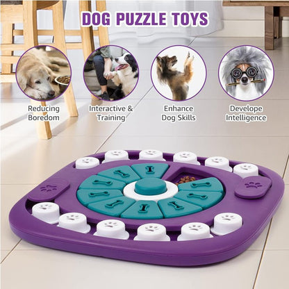 Interactive Dog Treat Puzzle Toy - Purple - Prime Essentials