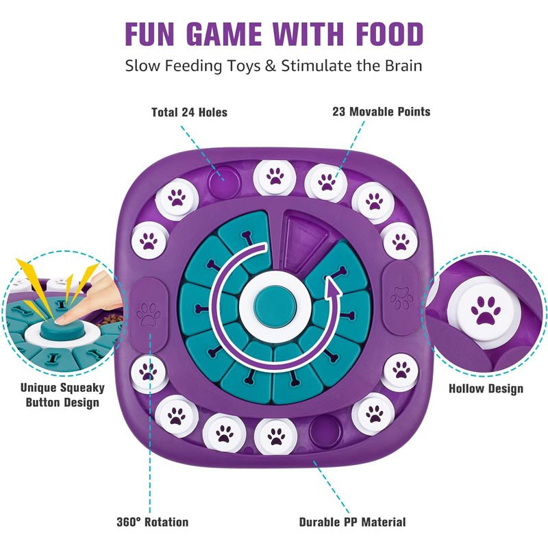 Interactive Dog Treat Puzzle Toy - Purple - Prime Essentials