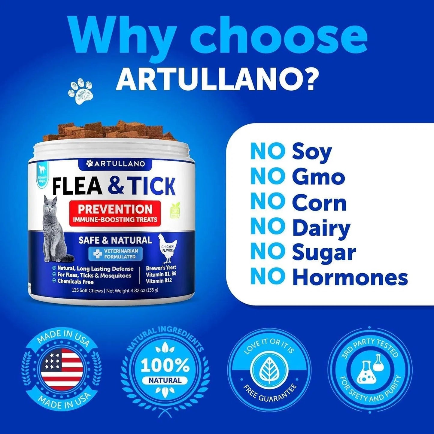 Natural Flea & Tick Treatment for Cats | Artullano - Prime Essentials