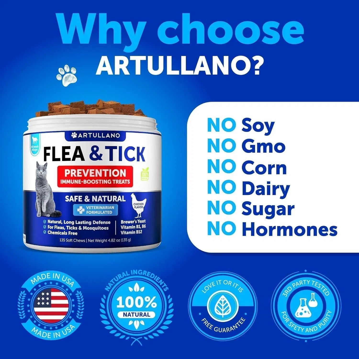 Natural Flea & Tick Treatment for Cats | Artullano - Prime Essentials