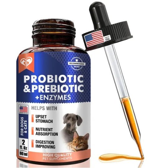Probiotics Prebiotics With Enzymes For Dogs And Cats Digestive Gut Flora Health Pet Food Supplements - Prime Essentials