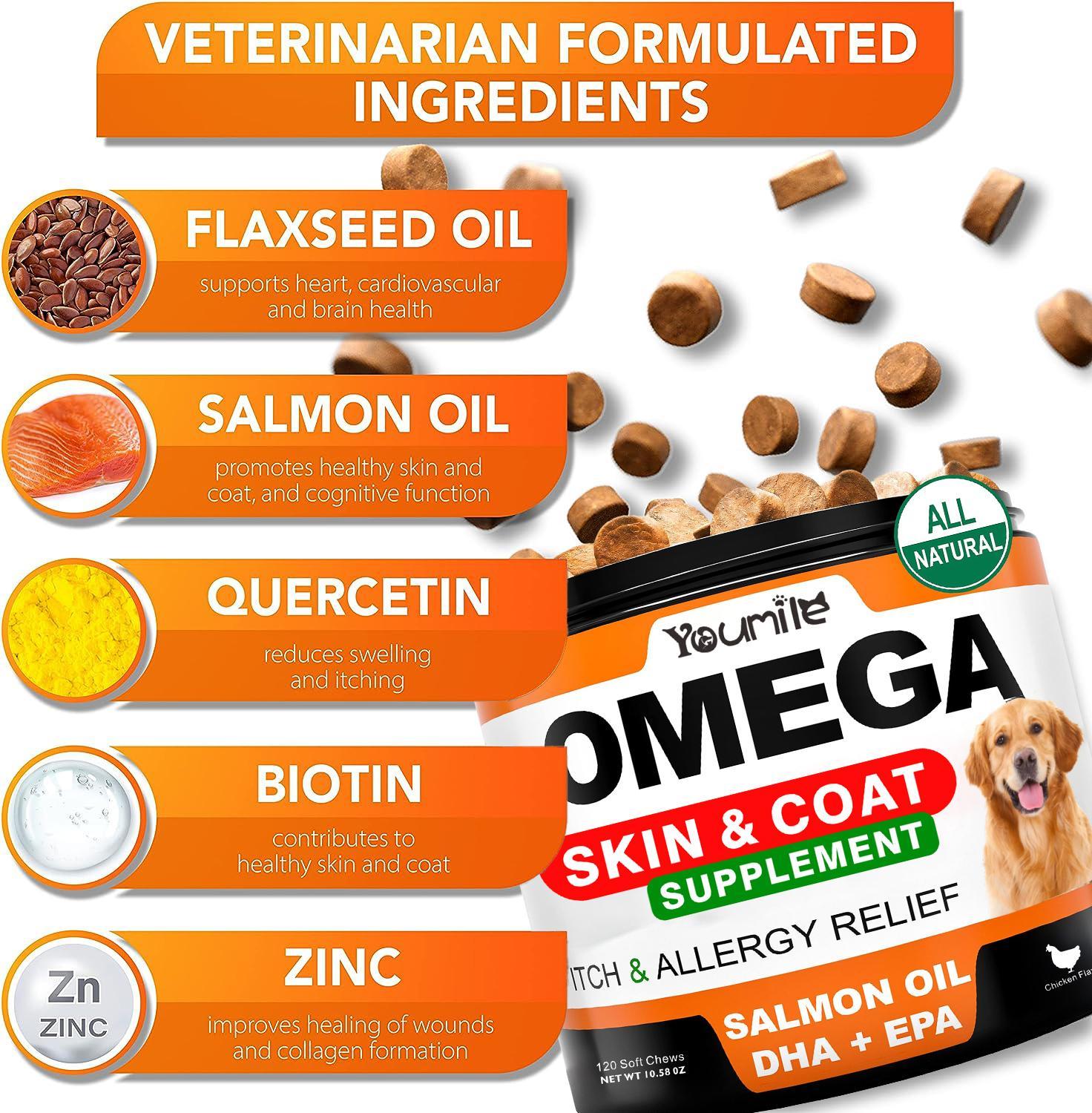 Youmile Omega 3 for Dogs - Allergy Relief Chews - Prime Essentials